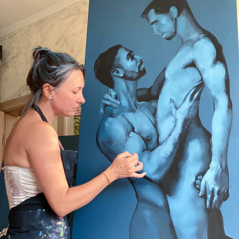 Original Figurative Erotic Painting by Tetiana Cherevan