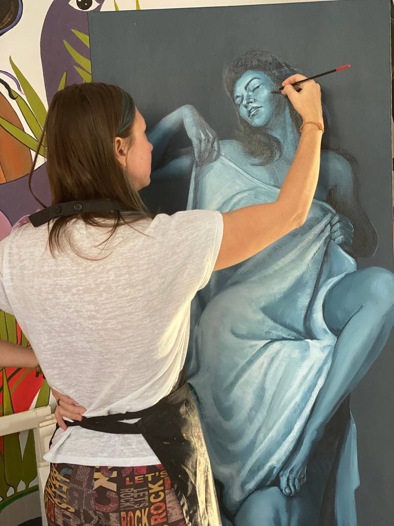 Original Figurative Erotic Painting by Tetiana Cherevan