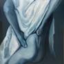 Listening to your ocean's tides, leaning divinity from bottom
burst into the depth of your chambers, soar into heavens!
Touching voluptuous rim of yours, turning your eyes into a mantra,
a storm ramping at my shores,
more ancient than a seed of coriander
150х70 cm, oil, acrylic, canvas, 2021