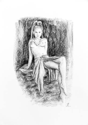 "In The Caves of The Ancient" Charcoal Drawing (2013) thumb