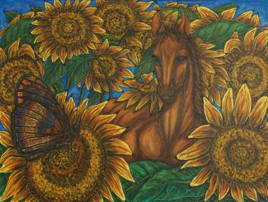 Print of Horse Paintings by Kim Jones Miller