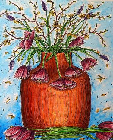 Original Expressionism Floral Paintings by Kim Jones Miller