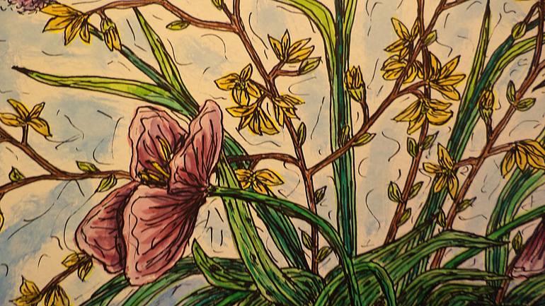 Original Expressionism Floral Painting by Kim Jones Miller