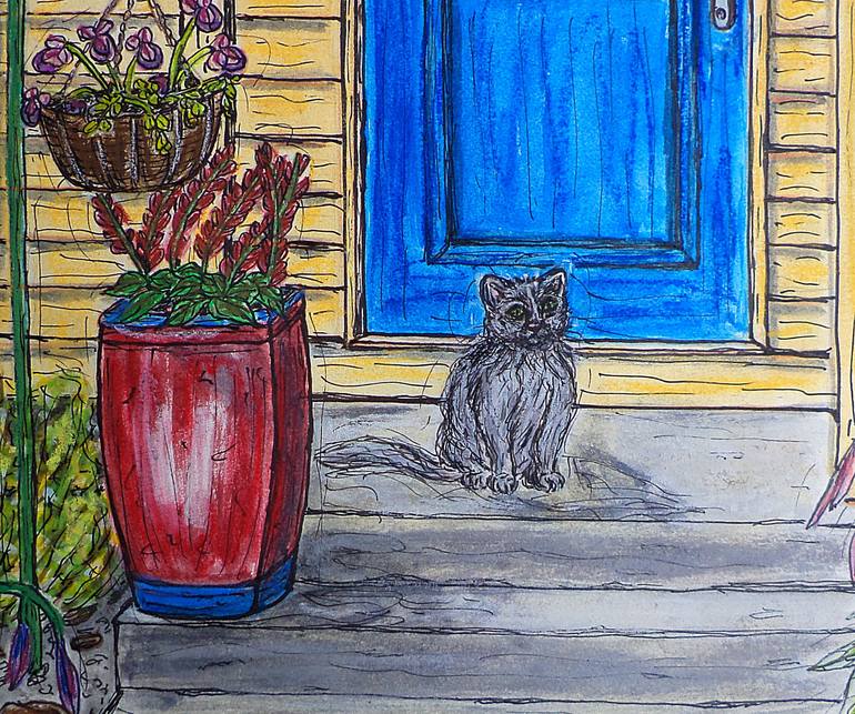 Original Expressionism Architecture Painting by Kim Jones Miller