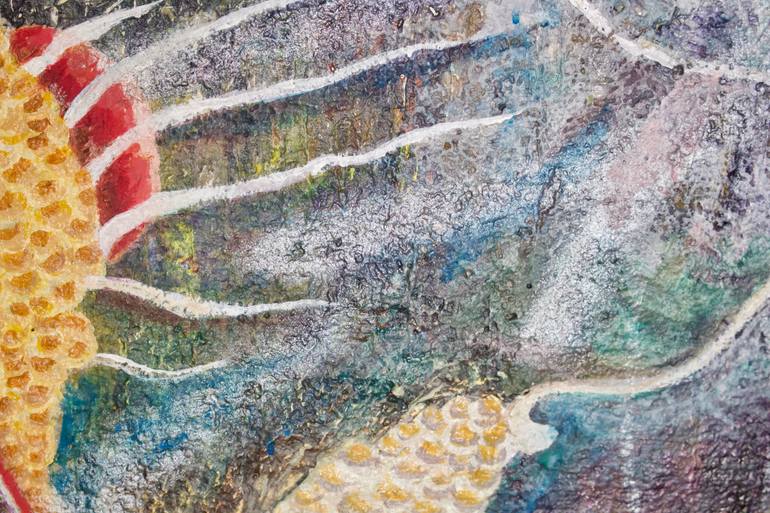 Original Folk Abstract Painting by Stella Kang
