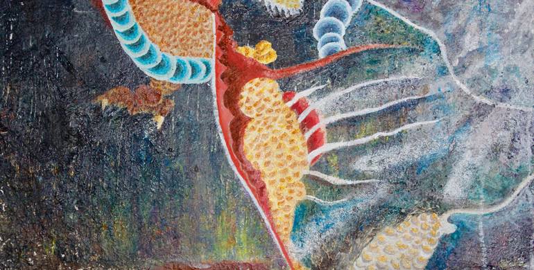 Original Folk Abstract Painting by Stella Kang