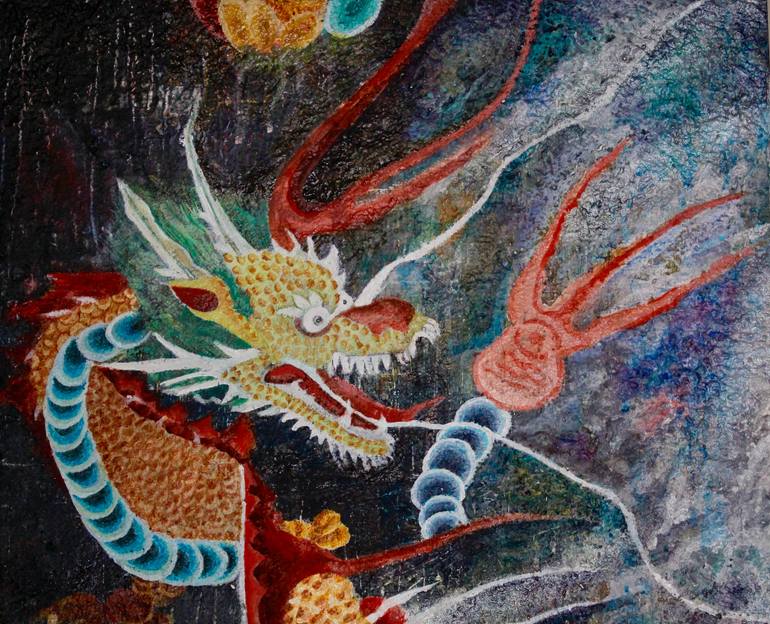 Original Folk Abstract Painting by Stella Kang