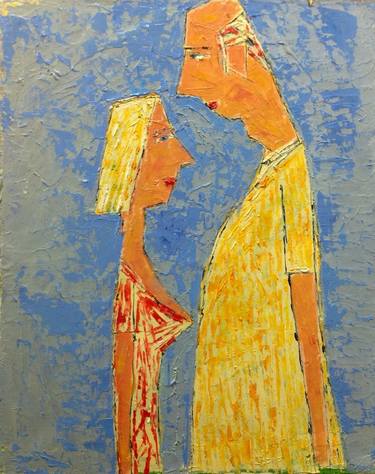 Print of Figurative Love Paintings by Reuven Dattner