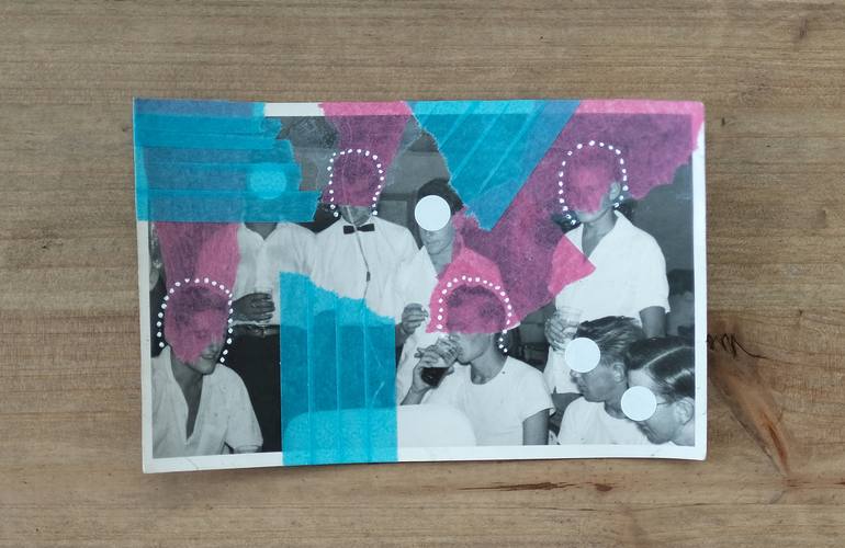 Original Dada Men Collage by Naomi Vona