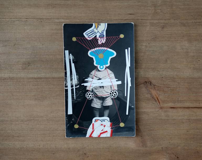 Original Dada Children Collage by Naomi Vona