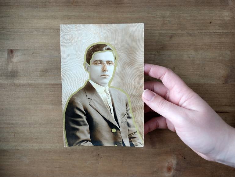 Original Dada Men Collage by Naomi Vona