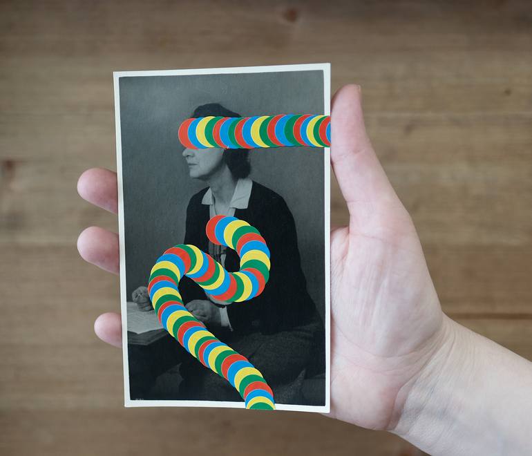 Original Dada Science/Technology Collage by Naomi Vona