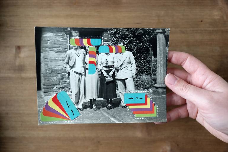 Original Dada Popular culture Collage by Naomi Vona