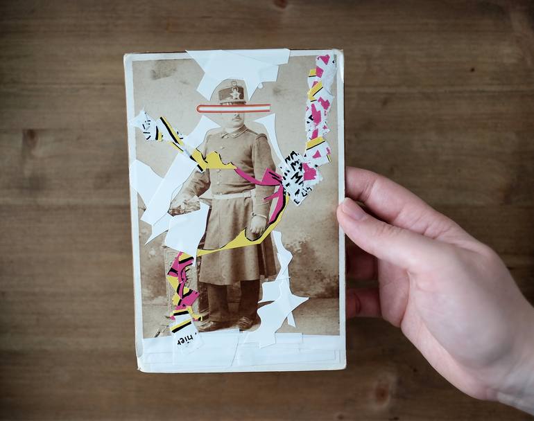 Original Conceptual Pop Culture/Celebrity Collage by Naomi Vona