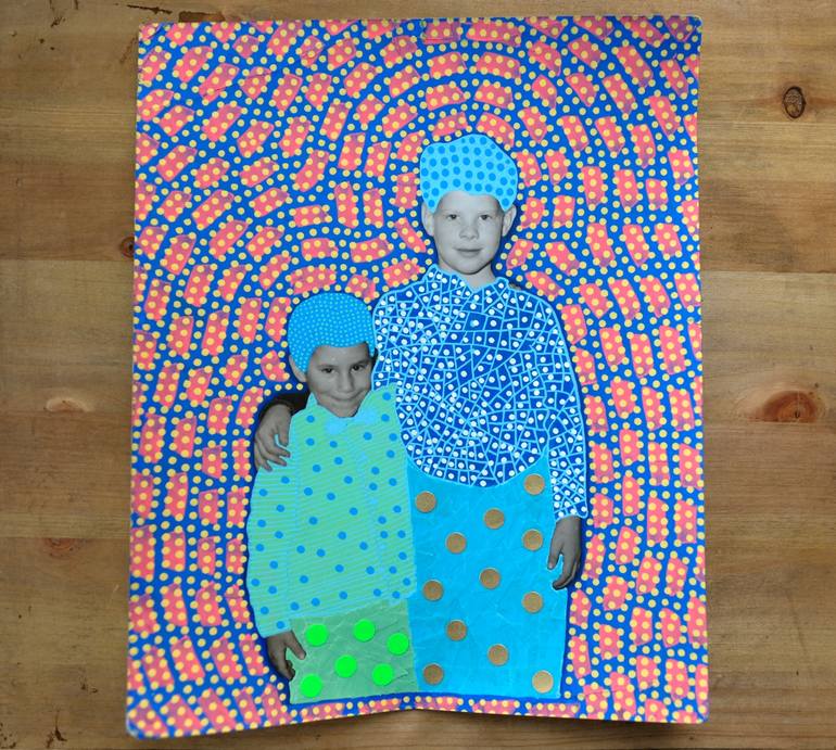Original Abstract Children Collage by Naomi Vona