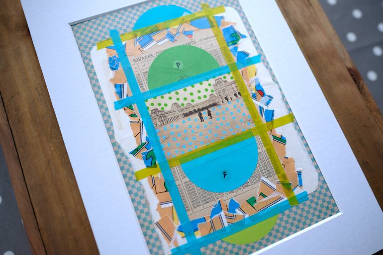 Original Abstract Cities Collage by Naomi Vona