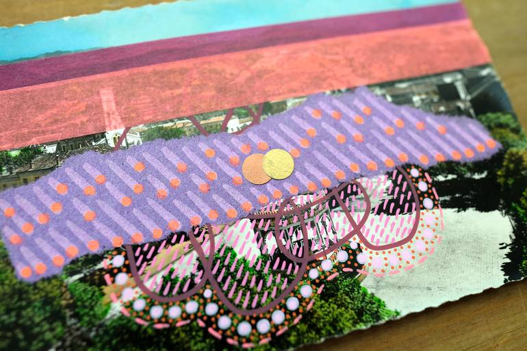 Original Abstract Landscape Collage by Naomi Vona
