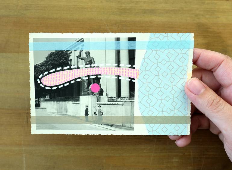Original Abstract Architecture Collage by Naomi Vona