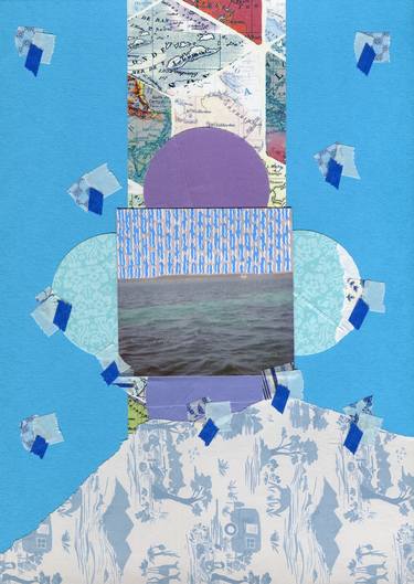 Print of Abstract Seascape Collage by Naomi Vona