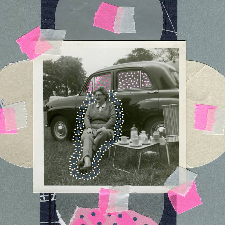 Original Abstract Car Collage by Naomi Vona