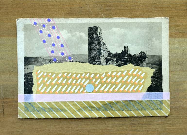 Original Abstract Outer Space Collage by Naomi Vona