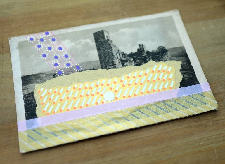 Original Abstract Outer Space Collage by Naomi Vona