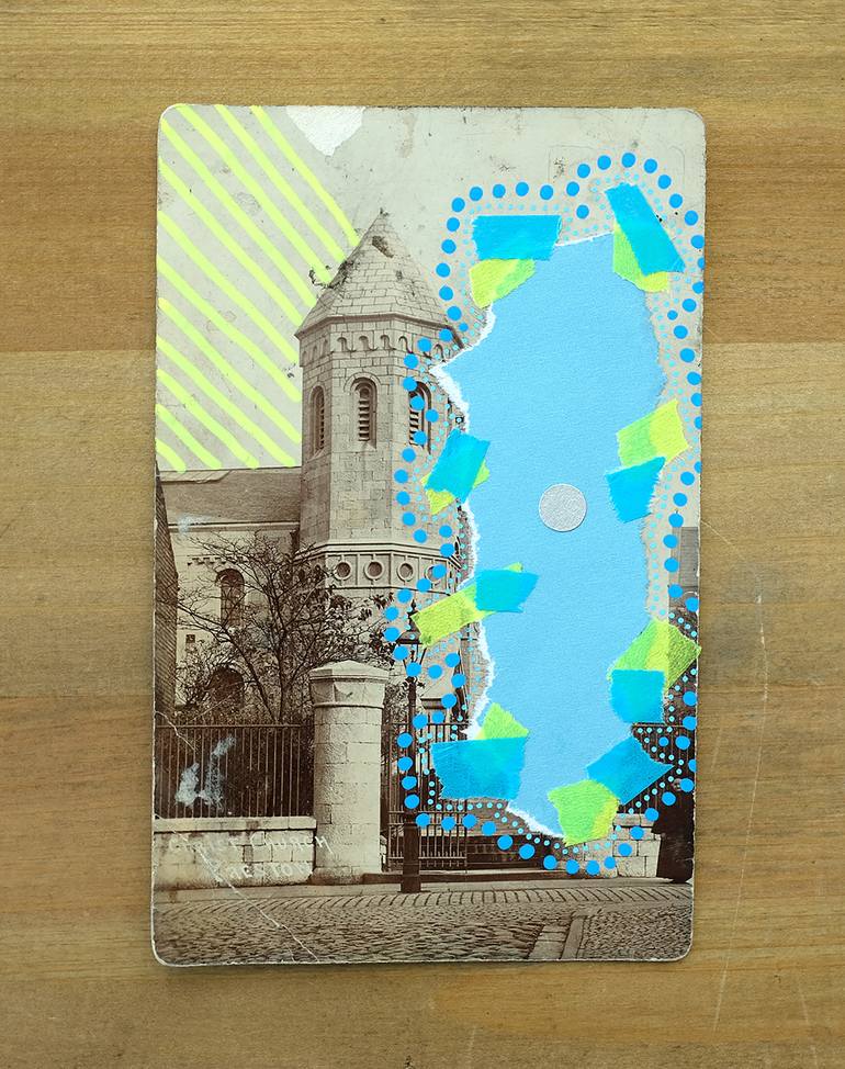 Original Abstract Architecture Collage by Naomi Vona