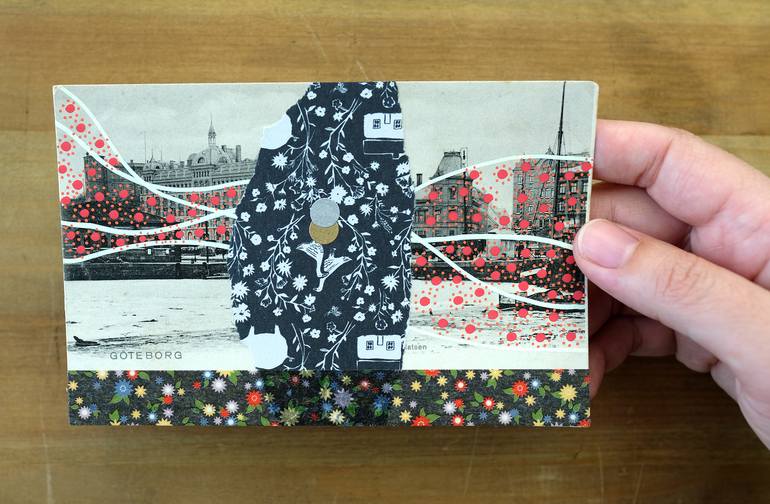 Original Abstract Cities Collage by Naomi Vona