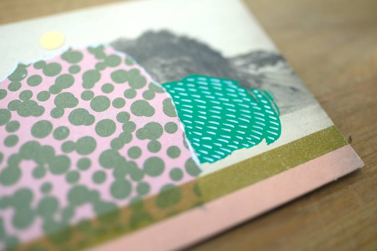 Original Abstract Cities Collage by Naomi Vona