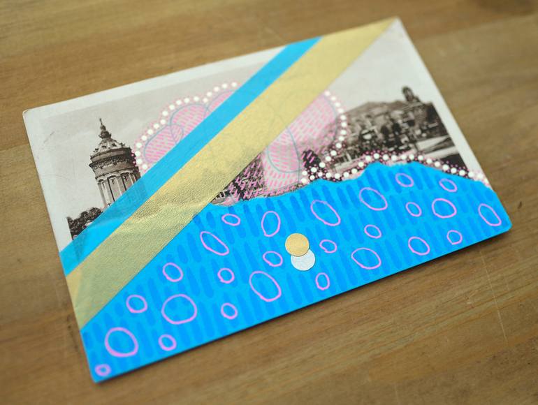 Original Abstract Cities Collage by Naomi Vona