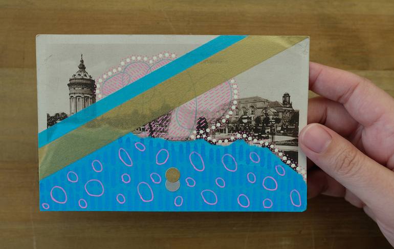 Original Abstract Cities Collage by Naomi Vona