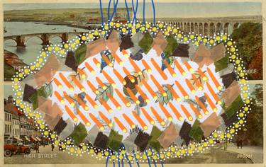 Original Abstract Cities Collage by Naomi Vona