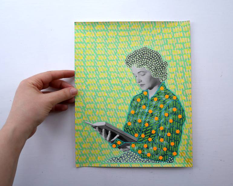 Neon Reader Collage by Naomi Vona | Saatchi Art