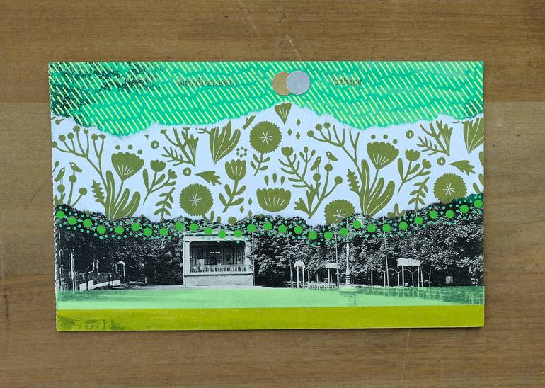 Original Abstract Landscape Collage by Naomi Vona