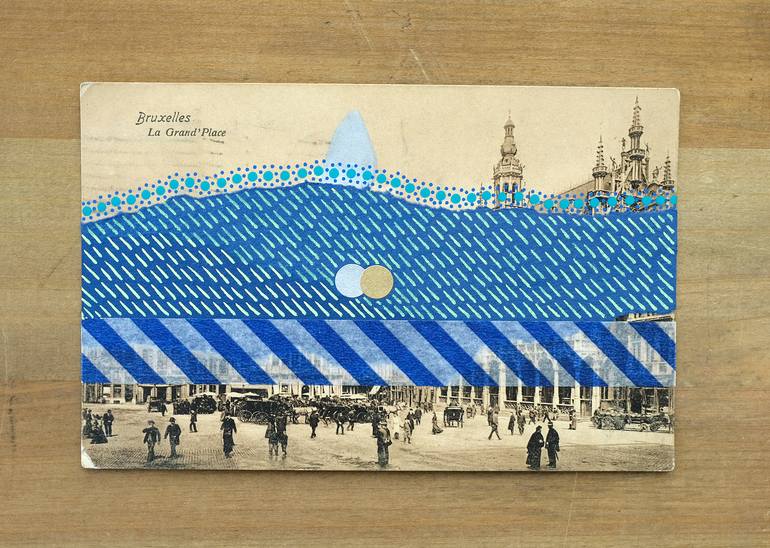 Original Abstract Cities Collage by Naomi Vona