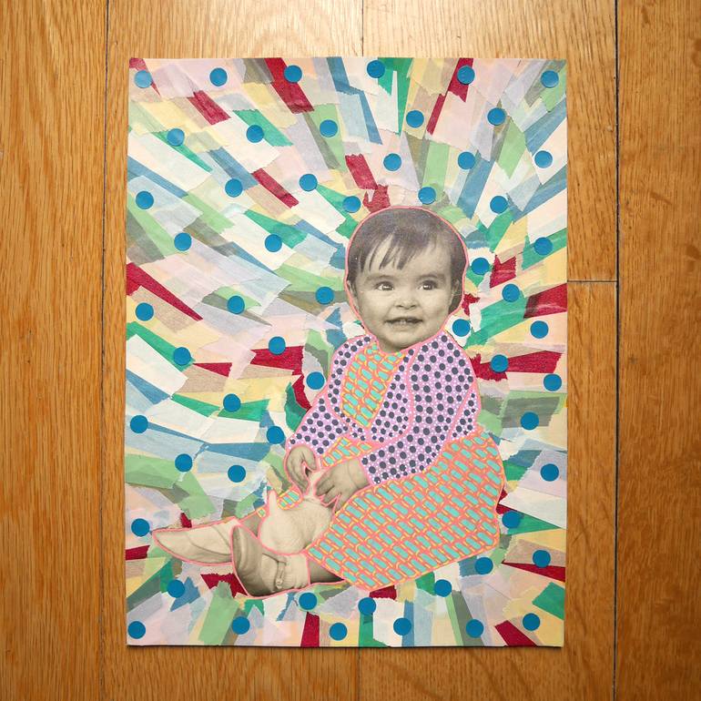 Original Abstract Children Collage by Naomi Vona