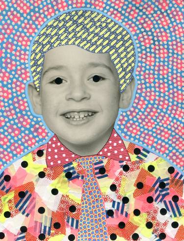 Original Abstract Portrait Collage by Naomi Vona