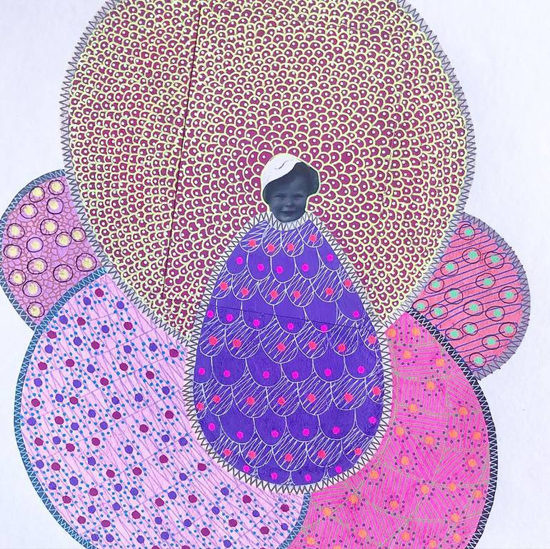 Original Abstract Children Collage by Naomi Vona