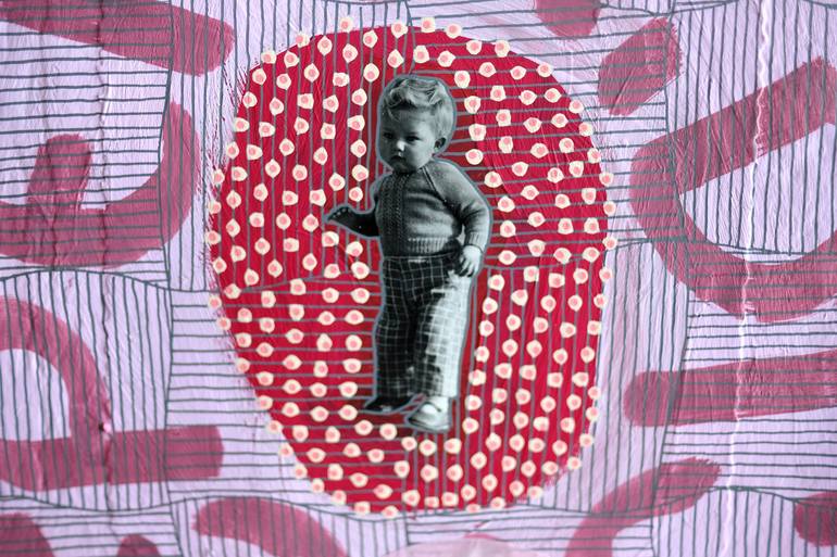 Original Abstract Children Collage by Naomi Vona