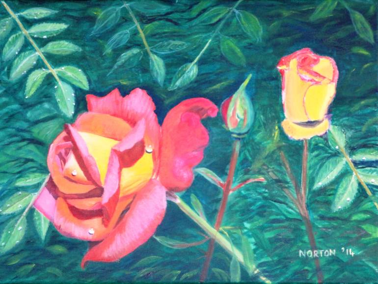 Original Realism Floral Painting by Brian Norton