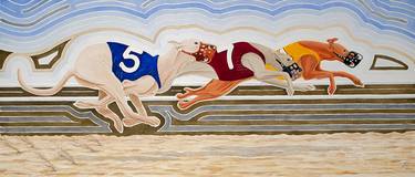 Original Art Deco Dogs Paintings by Jason Zahra