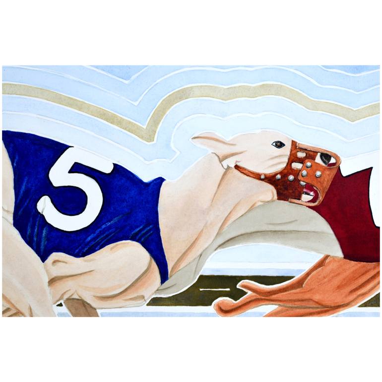 Original Art Deco Dogs Painting by Jason Zahra