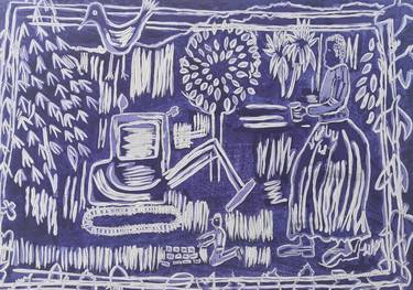 Original Contemporary Garden Printmaking by Tina Jane Hatton-Gore