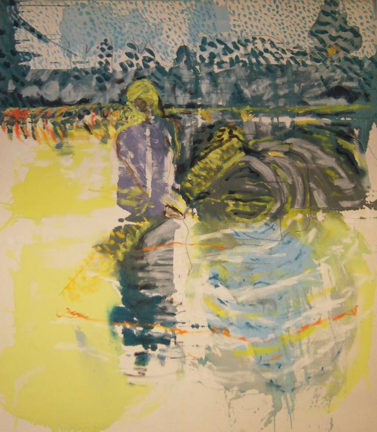 Original Modern Water Painting by Maj-Gret Gaupås