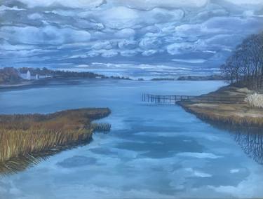 Saatchi Art Artist Caroline H Duggan; Paintings, “Cloudy and cold, Pleasant Point and Stony Creek” #art