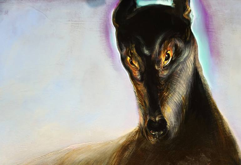 Original Fine Art Dogs Painting by Victor Tkachenko