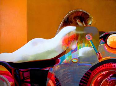 Print of Figurative Bike Paintings by Victor Tkachenko