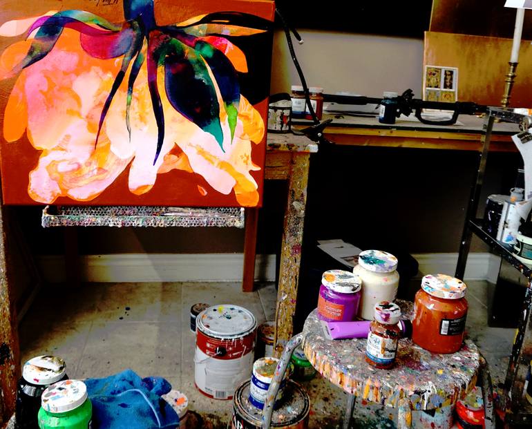 Original Modernism Floral Painting by Victor Tkachenko