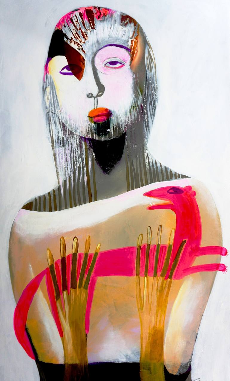Lady with Mink Painting by Victor Tkachenko | Saatchi Art