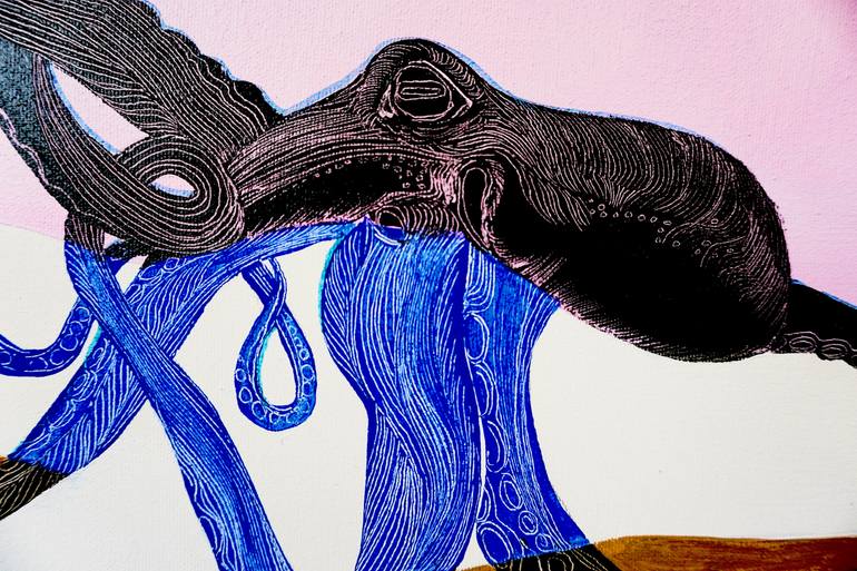 Original Art Deco Animal Painting by Victor Tkachenko